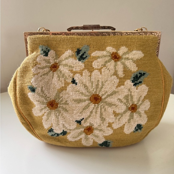 Needlepoint Yellow Handbag - Picture 2 of 5